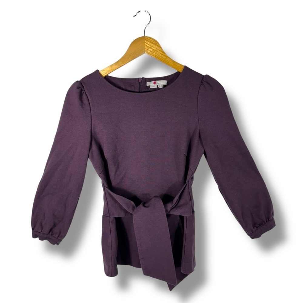 Boden Josephine Boatneck 3/4 Sleeve Ponte Top, Eggplant Purple, Size 4R - Picture 2 of 13